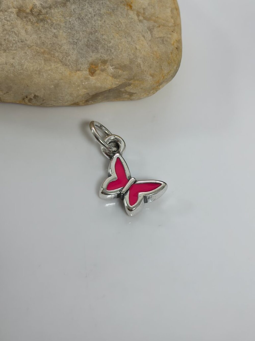 James Avery Enamel Mini Butterfly Charm (Deep pink), S925 Silver (Women's)